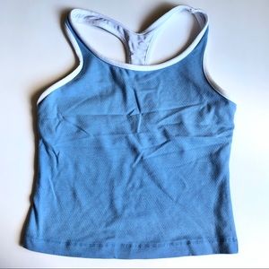MORET ULTRA Racerback Tank Top CoolMax Medium Blue Built In Bra Women’s